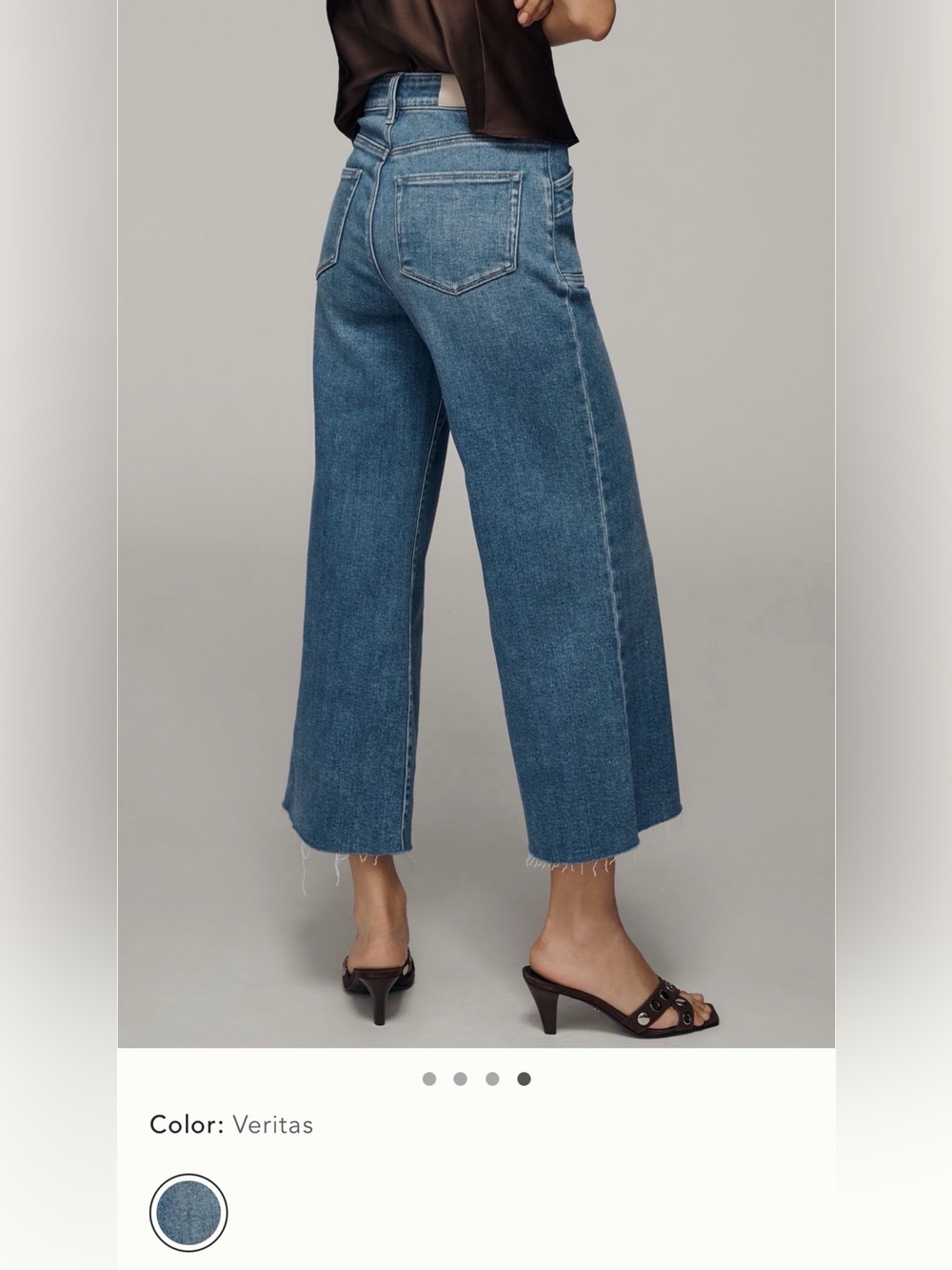 NWT PAIGE Anessa Quincy Pocket Raw Hem Wide Leg Jeans Veritas 29 - Picture 4 of 16